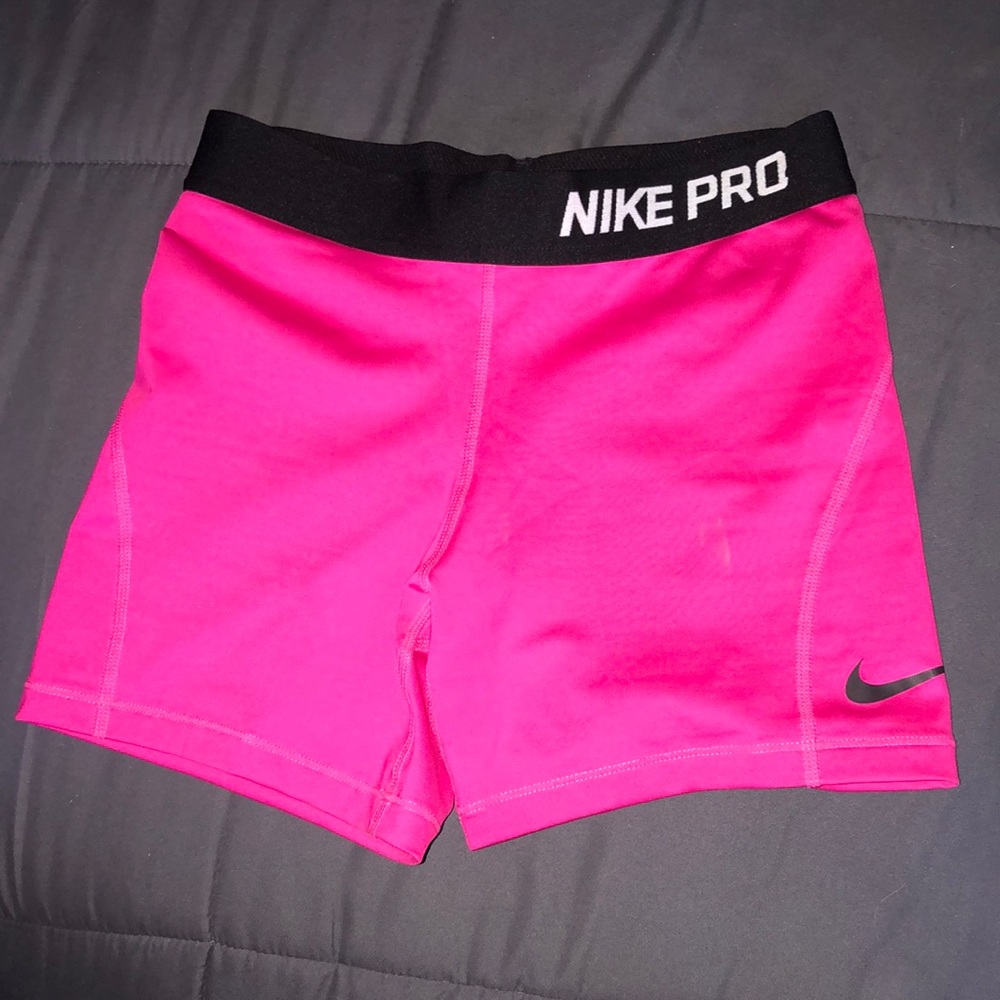 Pink nike pro shorts